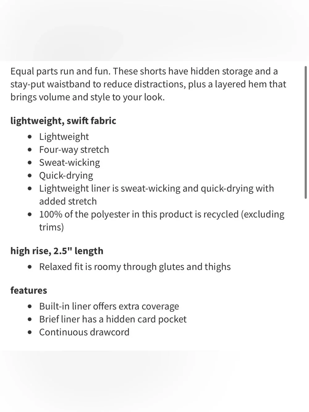 Lululemon Shake It Out High-Rise Running Short 2.5